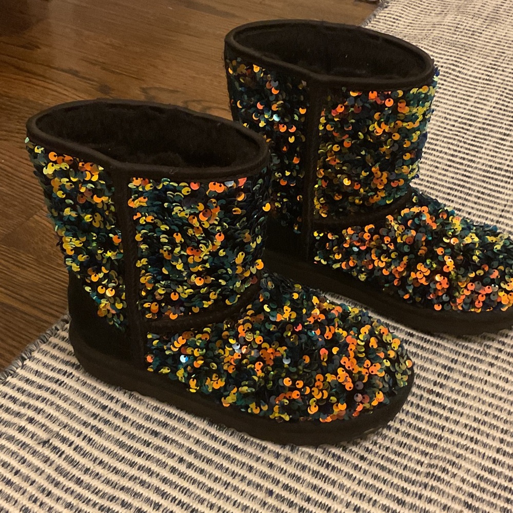 UGG Kids Black Sequin Boots
